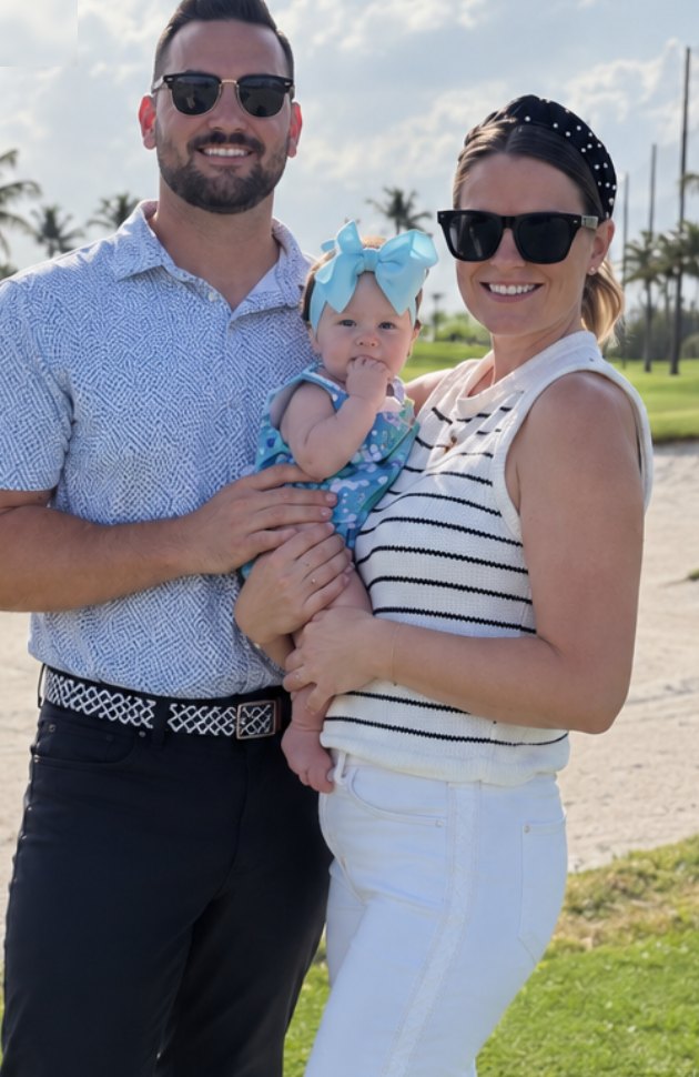 Davis Alessio with his wife and daughter